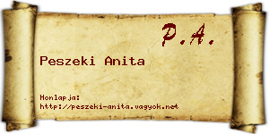 Peszeki Anita névjegykártya