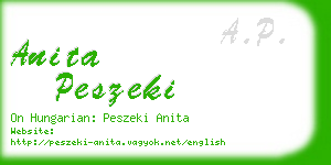 anita peszeki business card